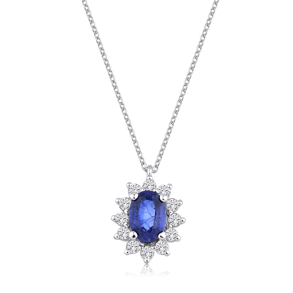 1.40 Karat Safir Pırlanta Kolye