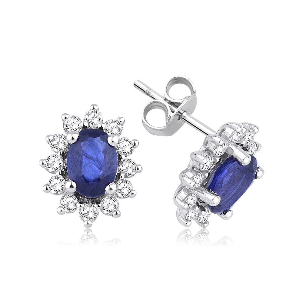 2.50 Karat Safir Pırlanta Küpe