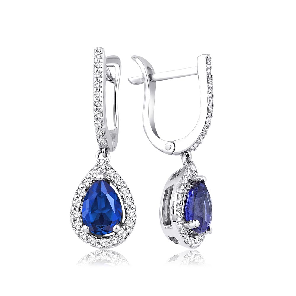 2.50 Karat Safir Pırlanta Küpe