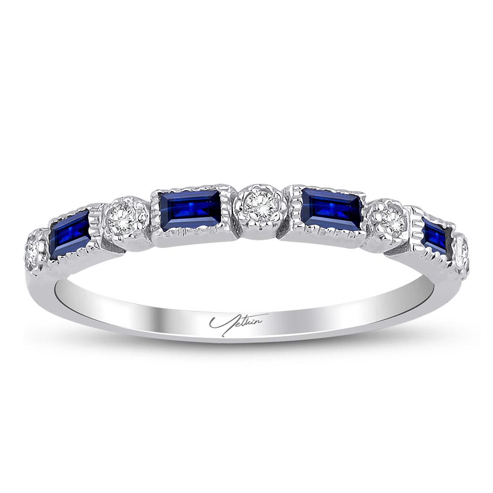 0.30 Karat Safir Yarımtur Pırlanta Yüzük