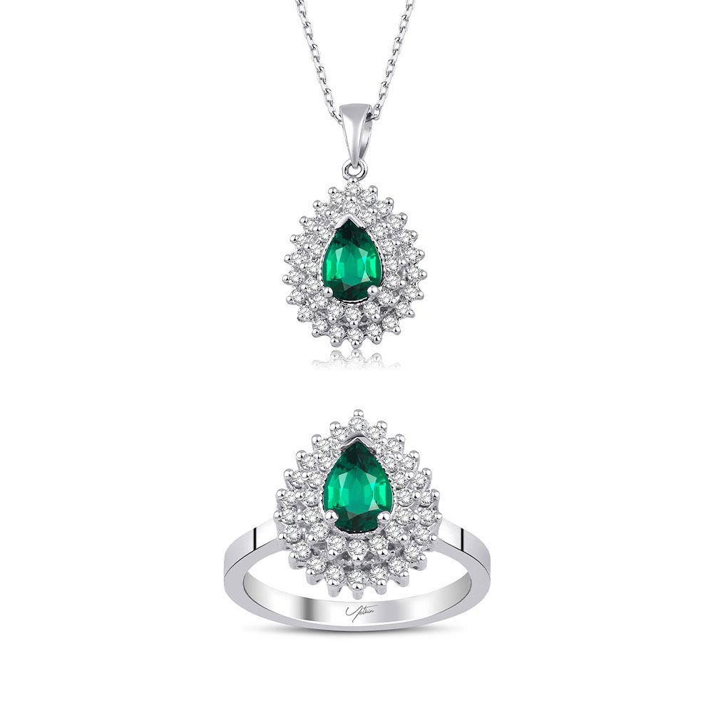 3.00 Karat Zümrüt Pırlanta Set