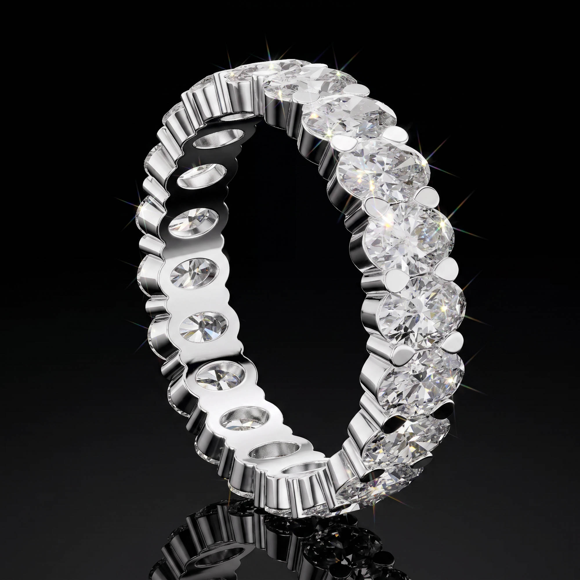 Aura 3,76 Karat Oval Kesim Paylaşımlı Tırnak Tamtur Yüzük