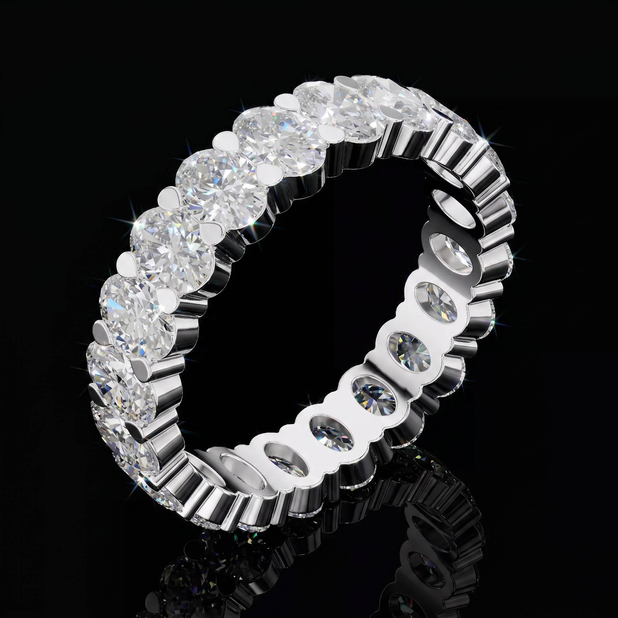 Aura 3,76 Karat Oval Kesim Paylaşımlı Tırnak Tamtur Yüzük