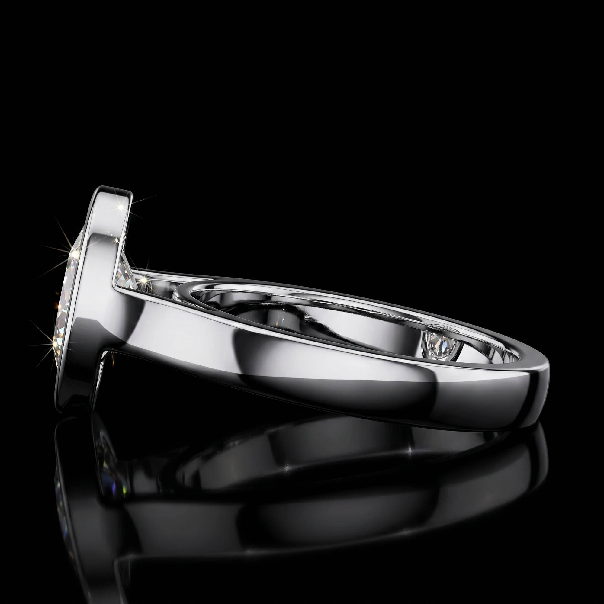 Aura 2,00 Karat Oval Kesim Çerçeve Montür Tektaş Yüzük