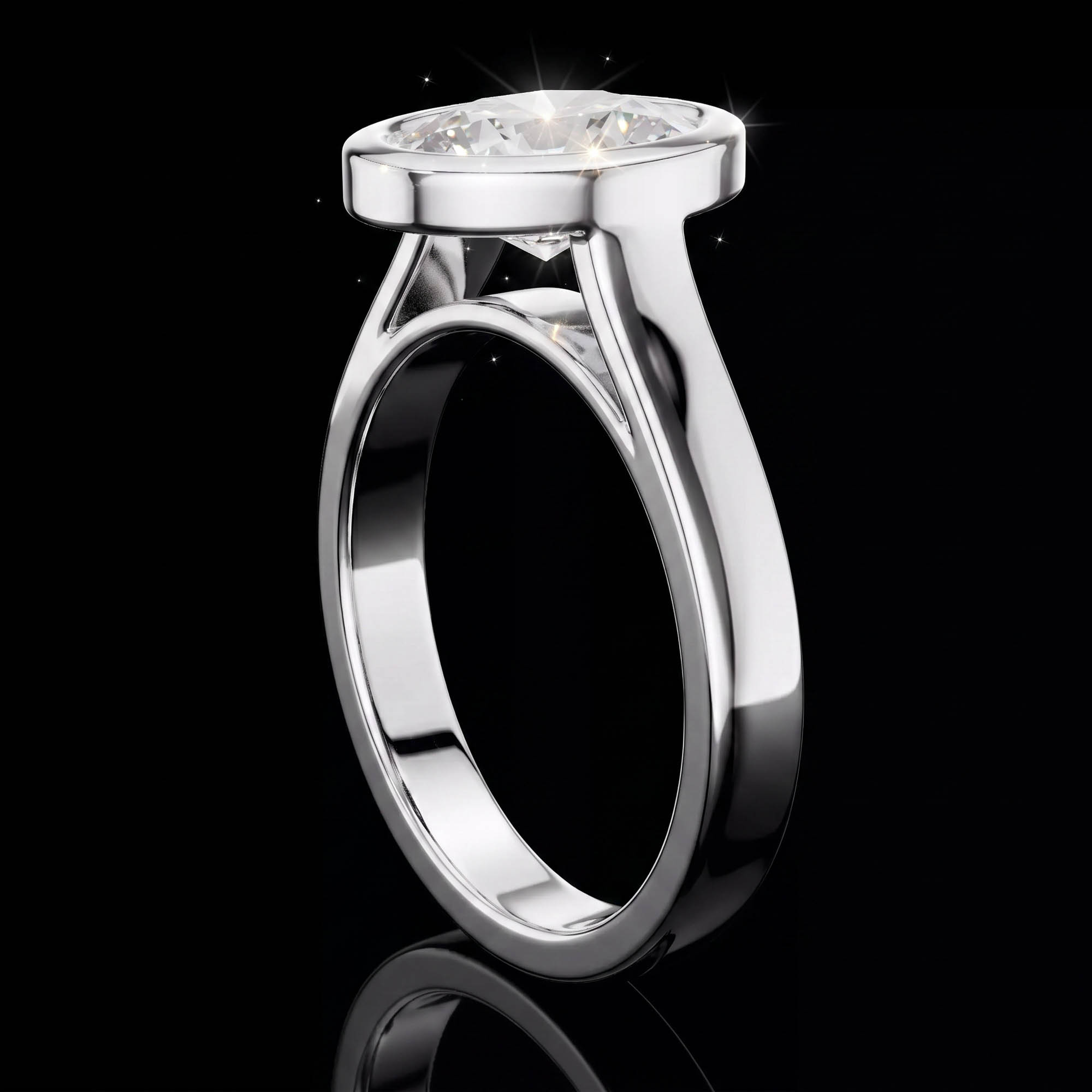 Aura 2,00 Karat Oval Kesim Çerçeve Montür Tektaş Yüzük
