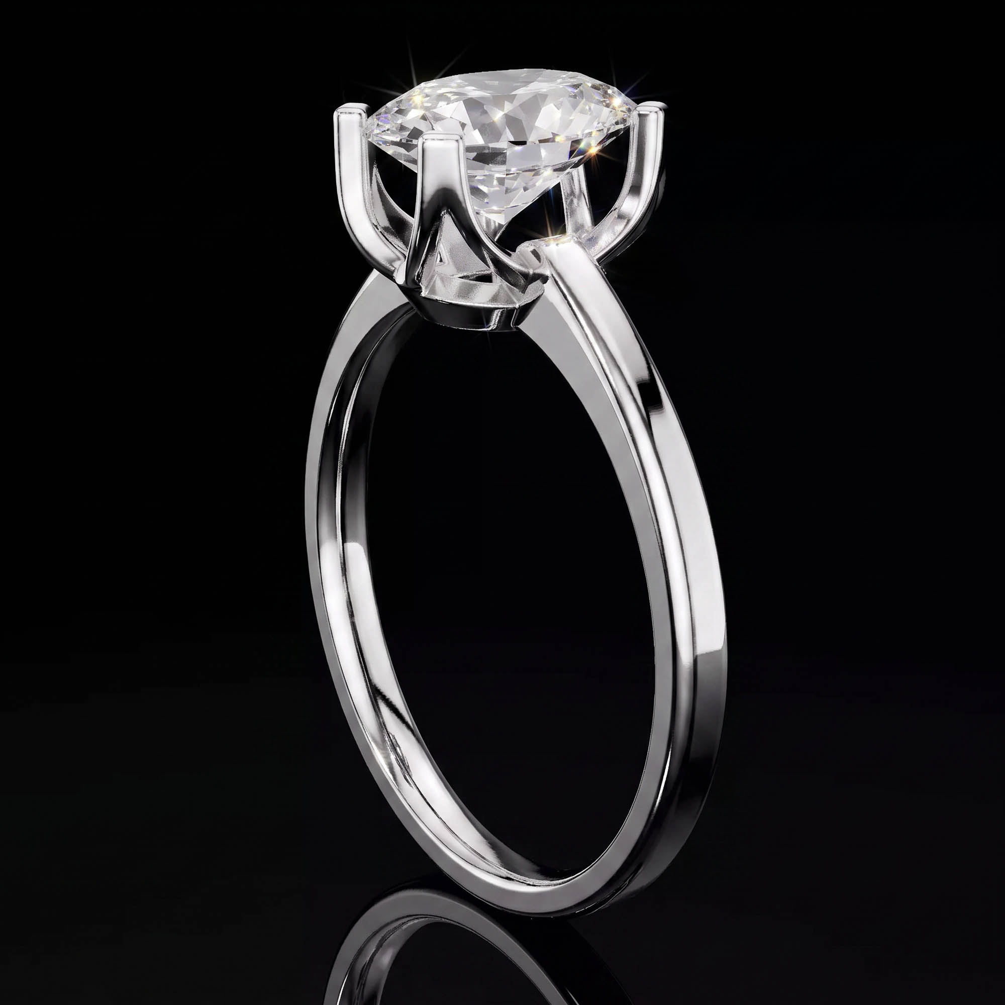 Aura 1,40 Karat Oval Kesim Katedral Montür Tektaş Yüzük