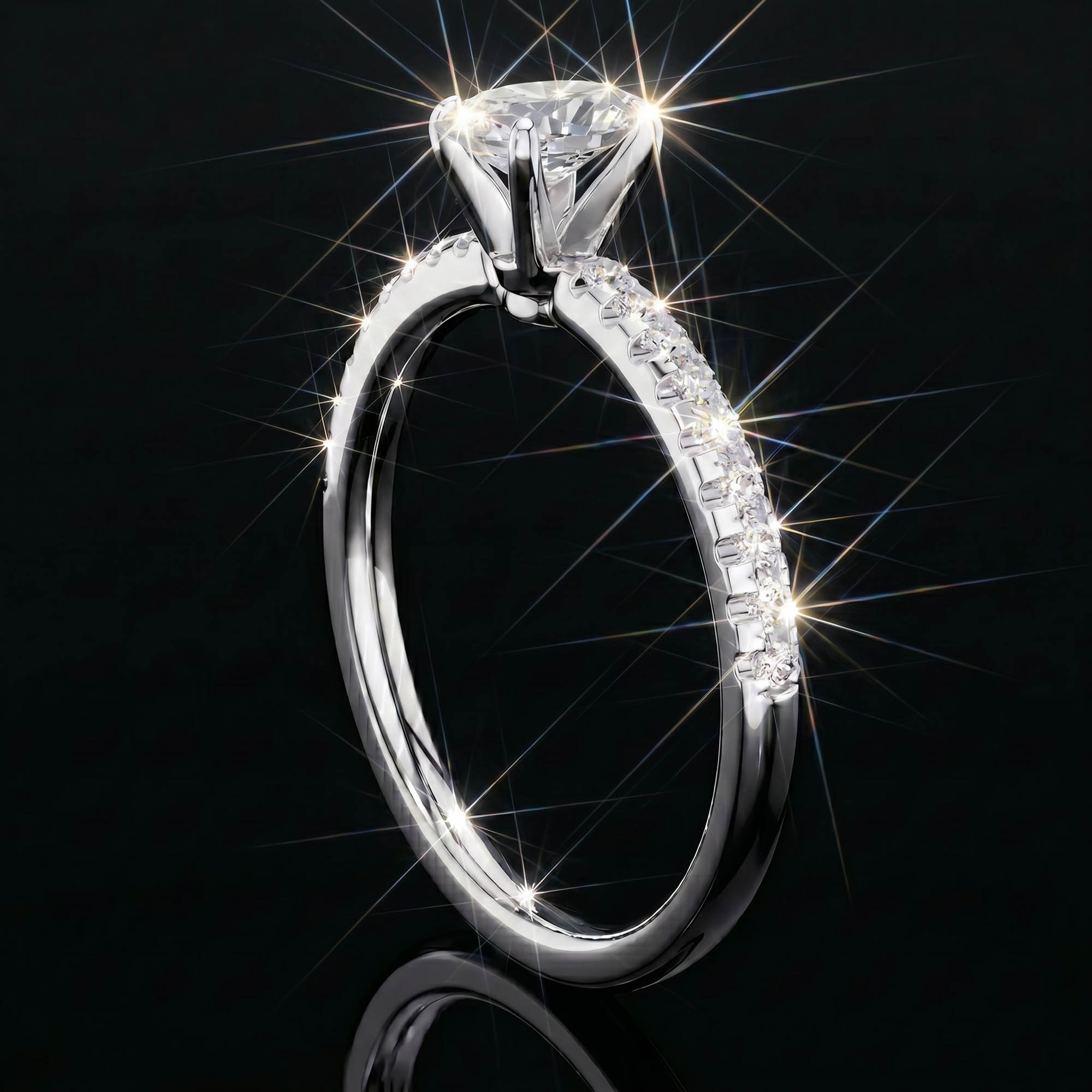 Aura 0,80 Karat Oval Kesim Mikro Pavé Kollu Tektaş Yüzük