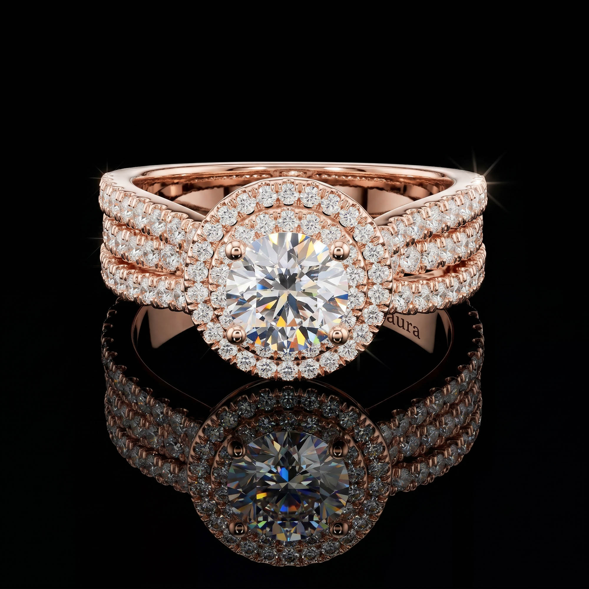 Aura 1,60 Karat Çift Halo Yüzük