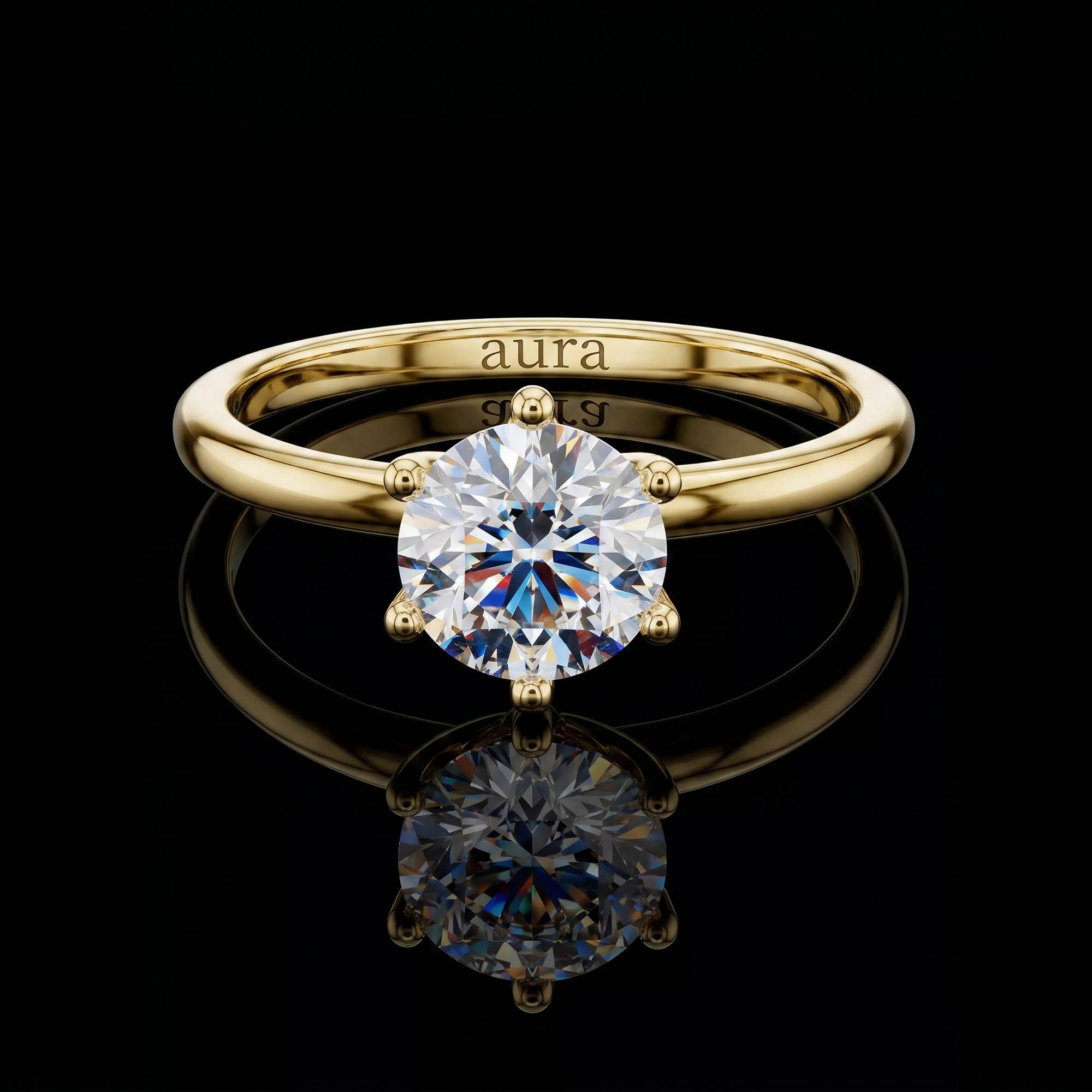 Aura 1 Karat Altı Tırnaklı Tektaş Yüzük
