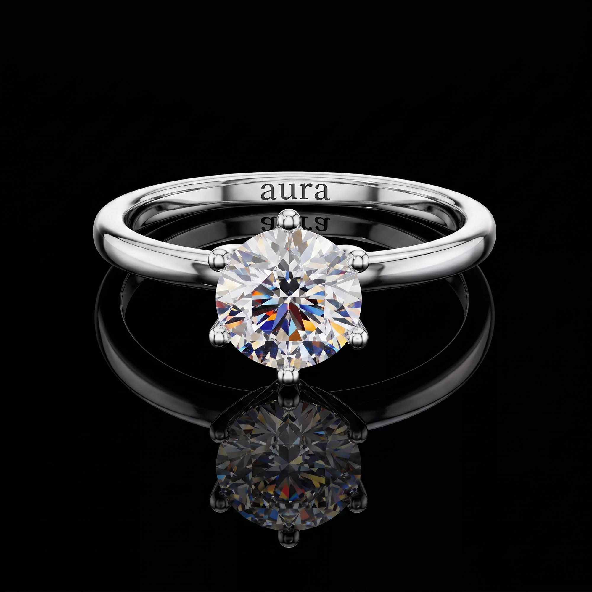 Aura 1 Karat Altı Tırnaklı Tektaş Yüzük