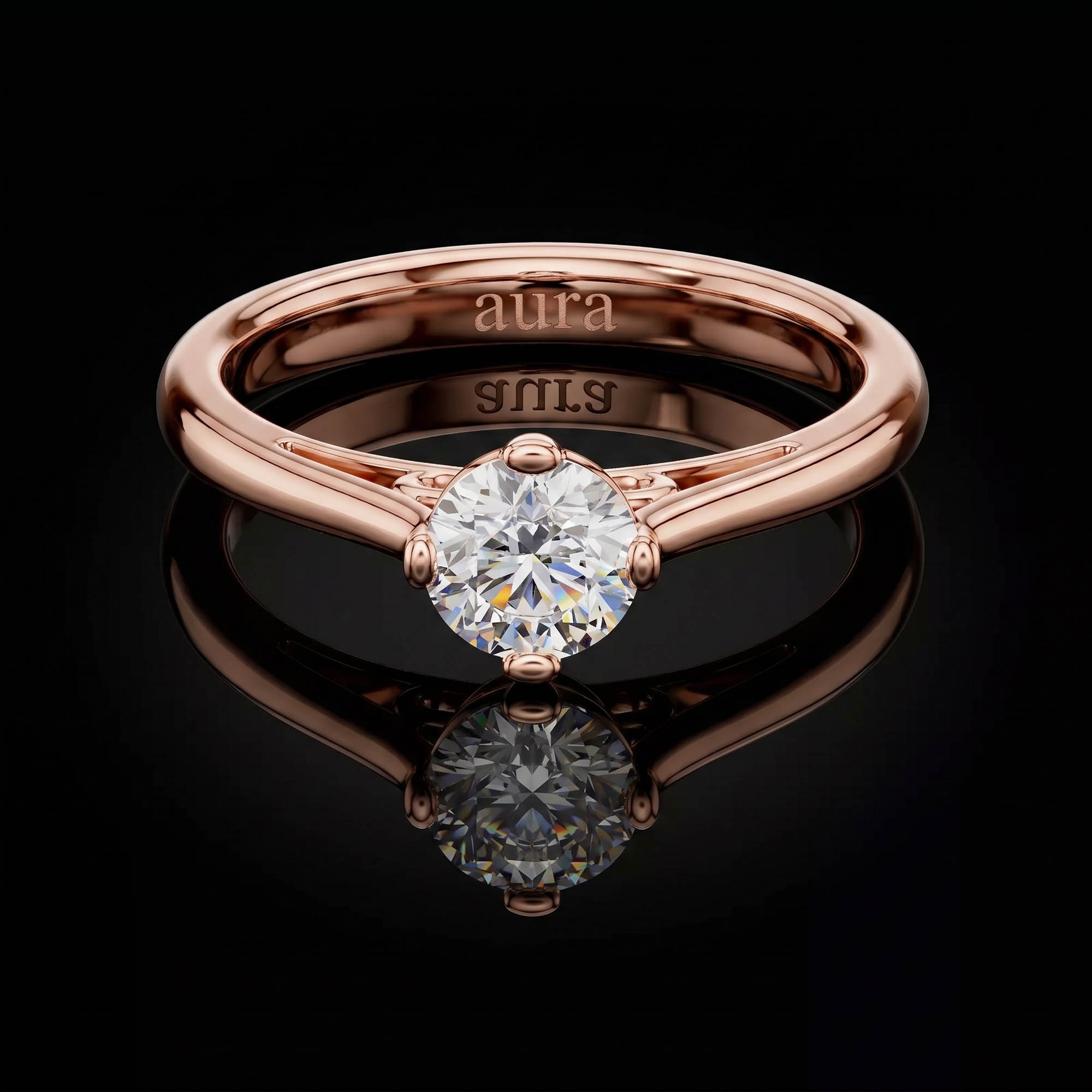 Aura 0,50 Karat Vintage Galeri Detaylı Tektaş Yüzük