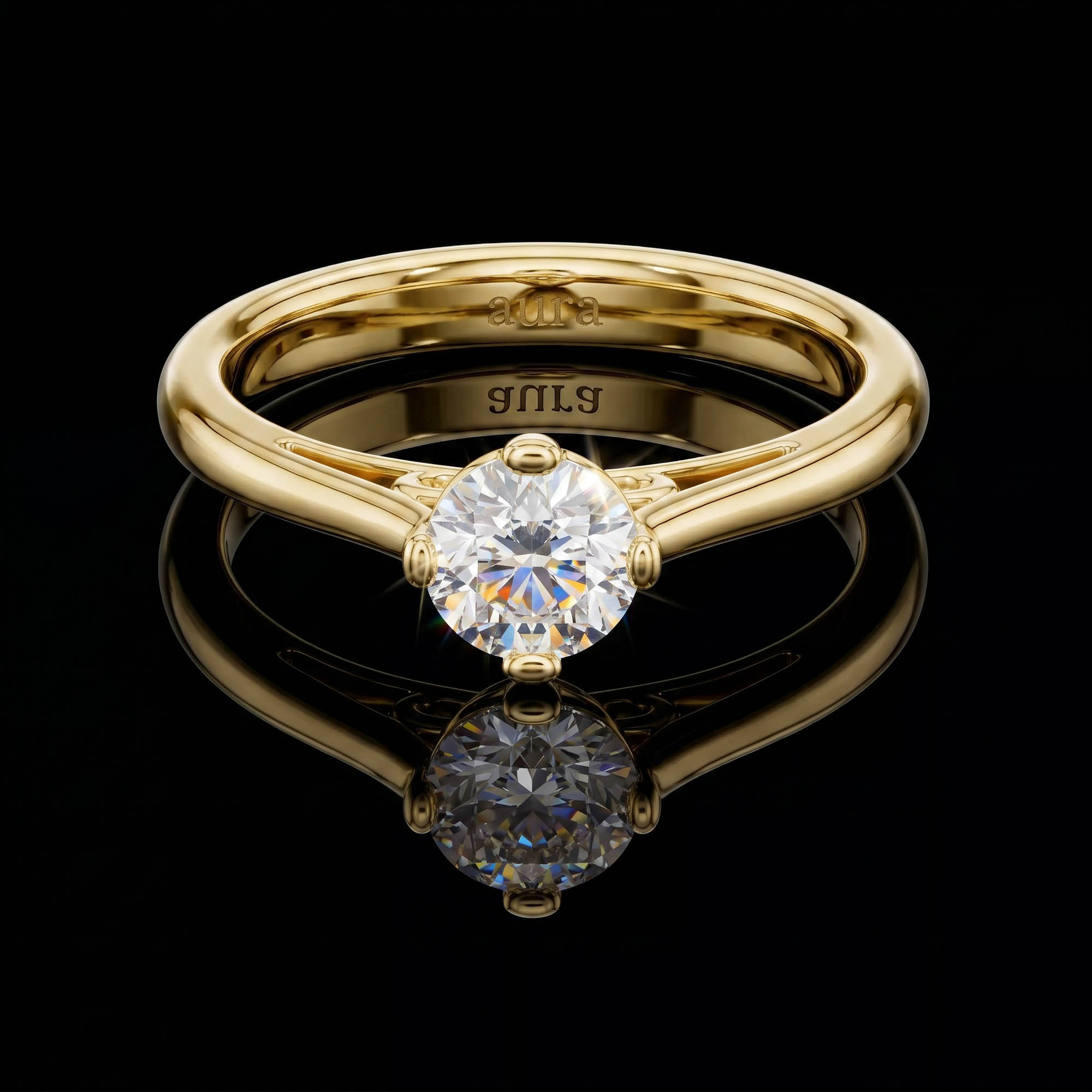 Aura 0,50 Karat Vintage Galeri Detaylı Tektaş Yüzük
